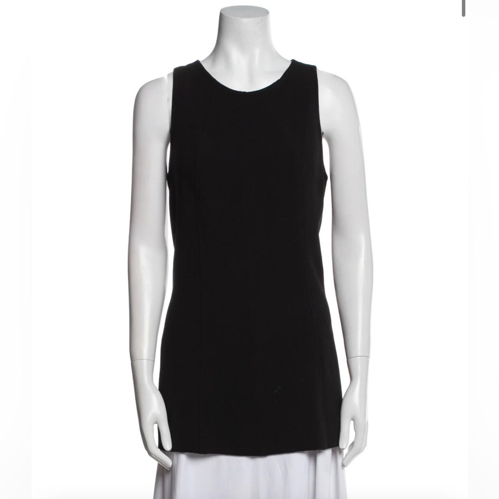 Lela Rose Black Scoop Neck Sleeveless Top